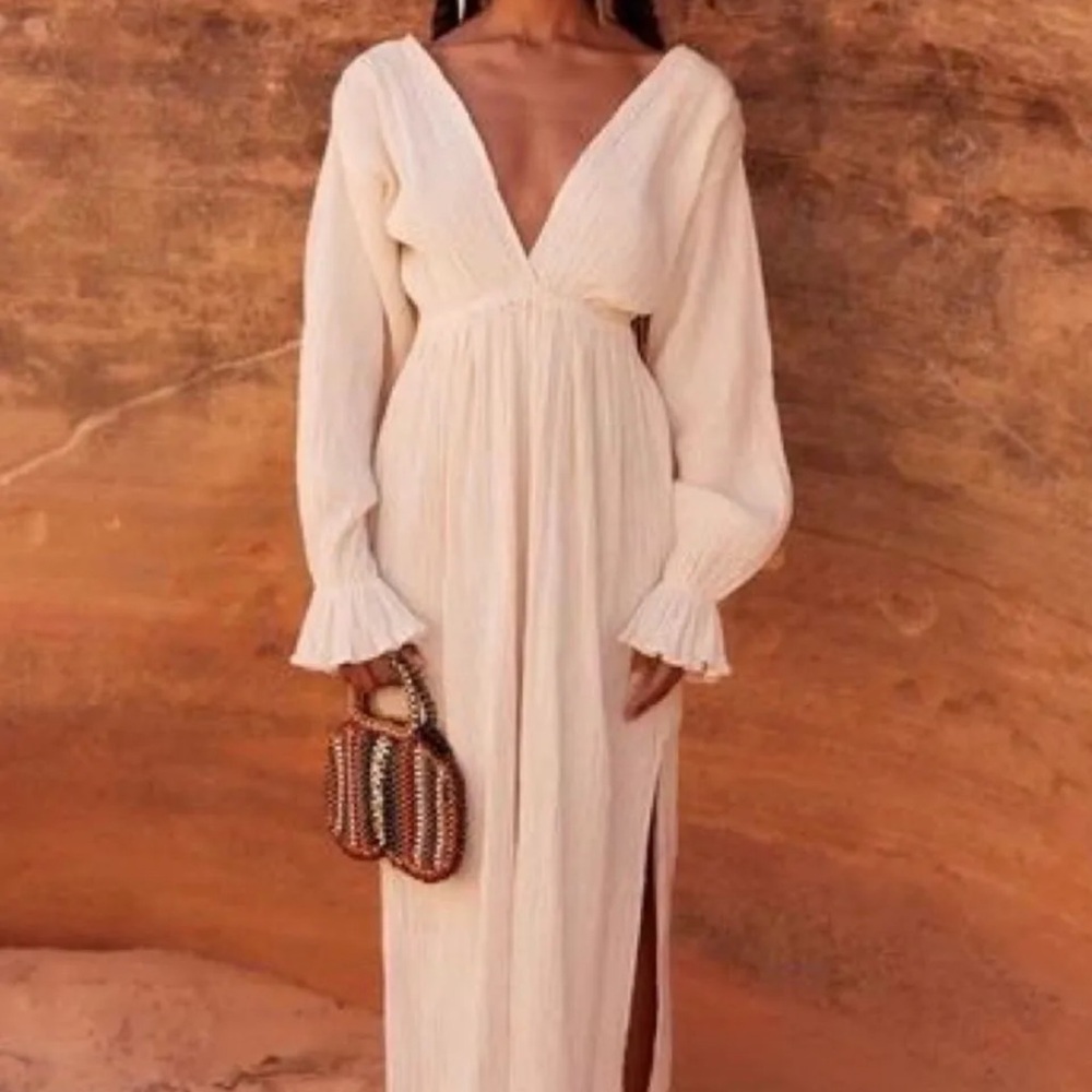 Intermix Savannah Morrow Elegant Cream Maxi Dress